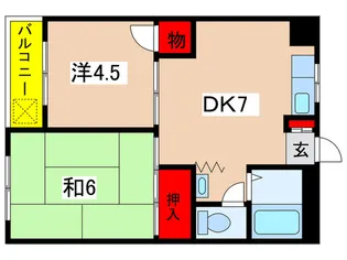 サンシャイン三輪【1階】の間取り