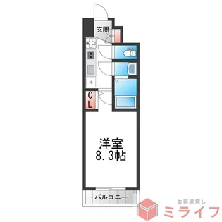 プレデコート北田辺【10階】の間取り