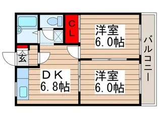 ウィンディ初富【1階】の間取り