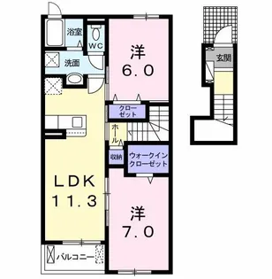 ラフィネ・グルナ II【2階】の間取り