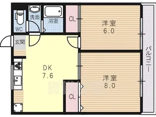 オークハイツ【4階】の間取り