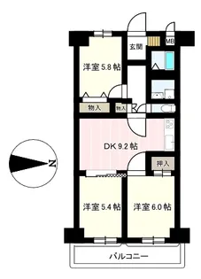 エンゼルハイム江北【2階】の間取り