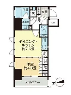 ライオンズ浅草橋ミレス【2階】の間取り