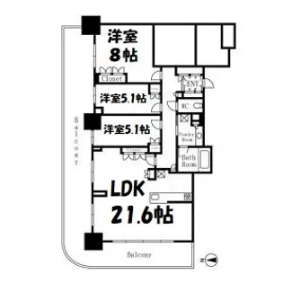 プラウドタワー名古屋栄【25階】の間取り
