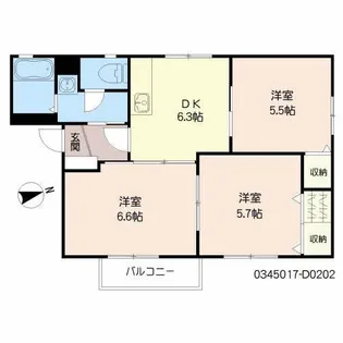 メゾン・エスプワールC・D【2階】の間取り