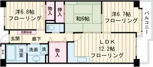 レジデンス岸和田【3階】の間取り
