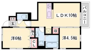 パークハイム六番館【1階】の間取り