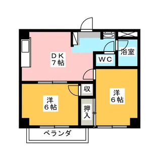 リバーサイドハイツ【1階】の間取り