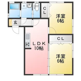 ハイツオクツB【1階】の間取り