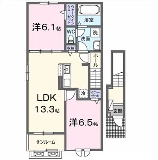 本三里塚アパートB【2階】の間取り