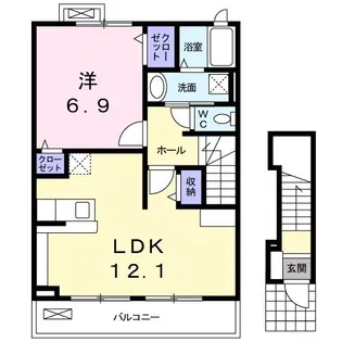 ピースパレス【2階】の間取り
