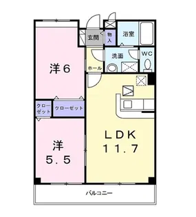 プラシードTSUKASA B棟【1階】の間取り