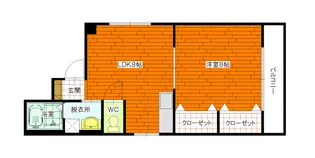 広島県広島市中区幟町【マンション】の間取り