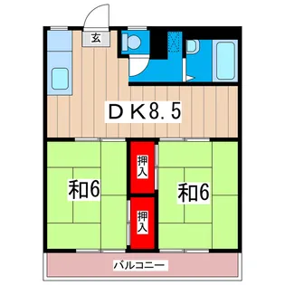 コーポヤマタ【2階】の間取り
