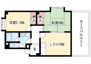 愛知県長久手市蟹原【マンション】の間取り