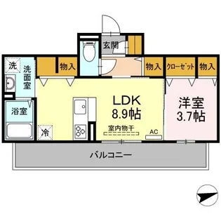 ソレール ヴィラ II D棟【1階】の間取り
