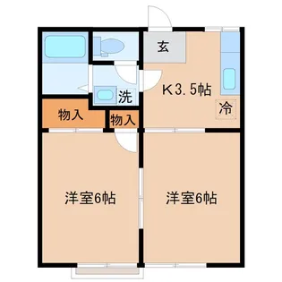 下妻ハイツ【2階】の間取り