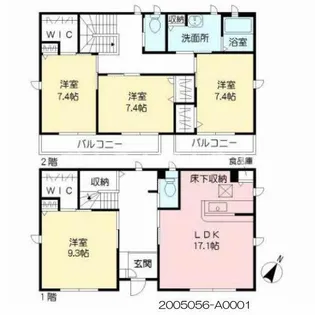 熊本県熊本市東区御領1【一戸建】の間取り
