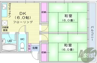 ハウス中山【2階】の間取り