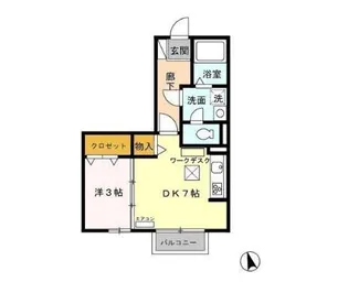 1LDKの間取り画像