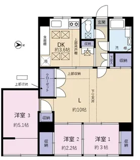 ツイン一の橋 1号館【8階】の間取り