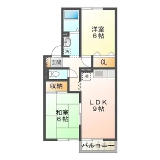 ドミールHAYASHI B【2階】の間取り