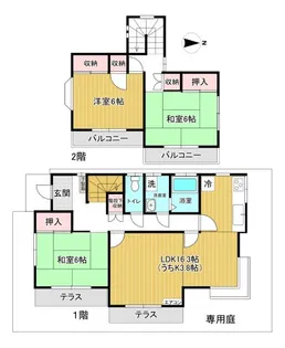 神奈川県横浜市都筑区加賀原1【一戸建】の間取り