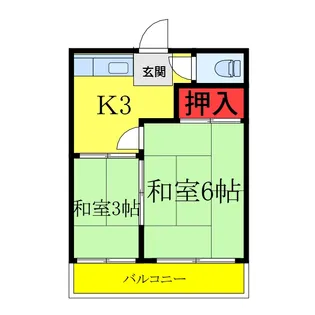 九重荘【2階】の間取り