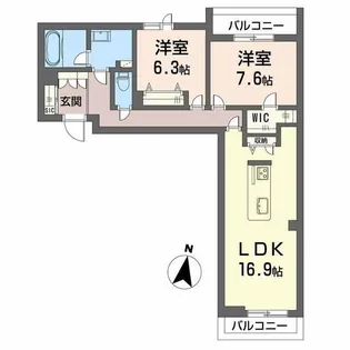 シャーメゾン春日【3階】の間取り