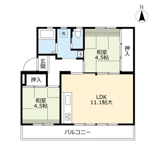 2LDKの間取り画像