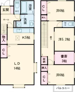 茨城県つくば市研究学園6【一戸建】の間取り