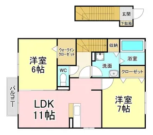 福岡県北九州市八幡西区本城東1【アパート】の間取り