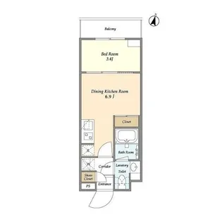 東京都新宿区新小川町【マンション】の間取り