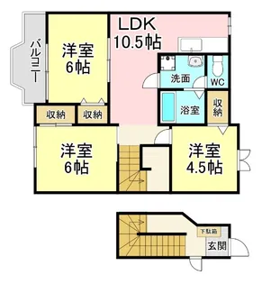 福岡県北九州市小倉南区田原2【アパート】の間取り