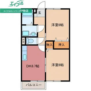 ハイツビレッジコート【2階】の間取り