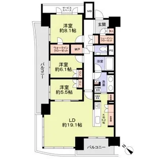 東京都中央区晴海5【マンション】の間取り