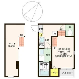 イーストヴィレッジ【2階】の間取り