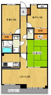 NICEアーバンステイツ柏木【6階】の間取り