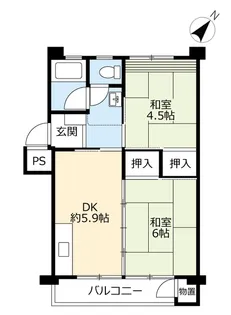 UR米本【4階】の間取り