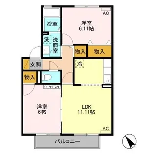 コーポマリーナ B【1階】の間取り