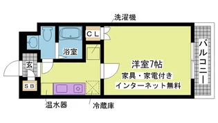 メゾンボワール名谷【1階】の間取り