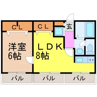 カーサ・ノア高峯町【2階】の間取り