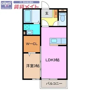 楽園 A【2階】の間取り