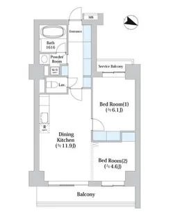 アーバンシティ音羽【2階】の間取り