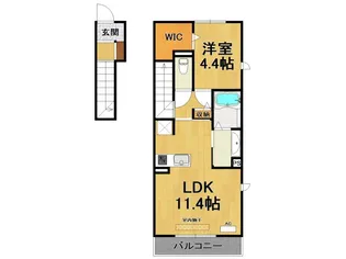 アクシアサニーコート 北棟(A)【2階】の間取り