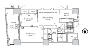 アクティ汐留【5階】の間取り