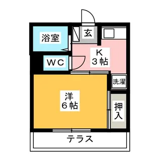 グランベール国吉田【1階】の間取り