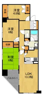 神奈川県横浜市都筑区茅ケ崎中央【マンション】の間取り