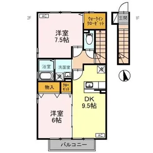ローズコート歌の森 A【2階】の間取り