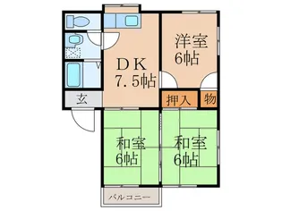 コーポ田園A【2階】の間取り